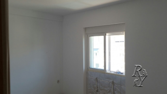 Insulated walls with plasterboard. Spain, Murcia, Mar Menor.