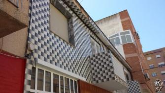 La restauración de la fachada de la casa.Murcia.Cartagena.