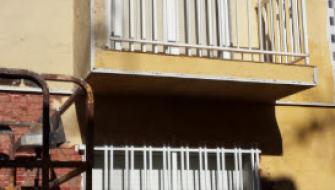La restauración de la fachada de la casa.Murcia.Cartagena.